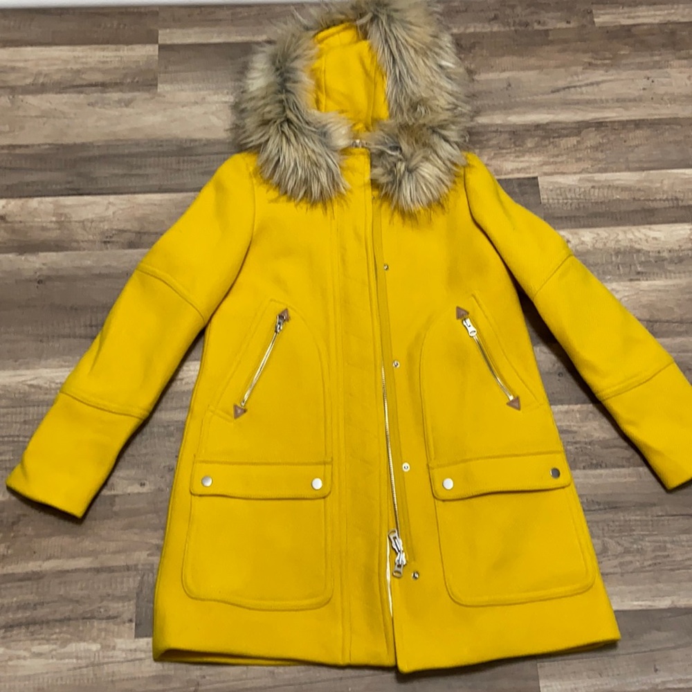 💖SALE 🎉 BNWT Yellow J.Crew Stadium Cloth Parka Coat